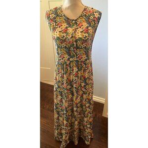 Isabella Oliver Colorful Floral Tiered Maternity Maxi Dress Womens US Size 4